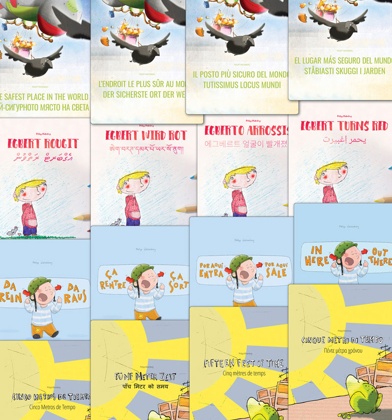 Dagiti libro: 'Egbert Turns Red', 'In Here, Out There!' ...